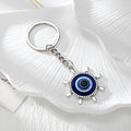 Silver Blue Evil Eye Keychains Multiple Frame Shapes view 2