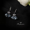 Silver Crystal Bell Bow Leverback Drop Earrings Pair view 1