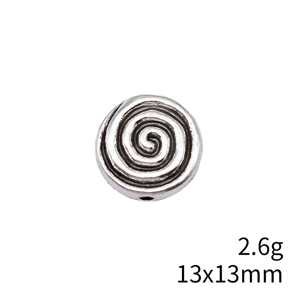 13x13mm 2.6g Antique Silver Zinc Alloy Swirl Spacer Beads for Bracelet Necklace Jewelry Making