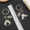 Antique Silver Cowboy Hat Boot and Horseshoe Keychain view 2