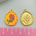 Enamel Zinc Alloy Tulip Rose Lily Flower Charm Pendant for DIY Bracelet Necklace