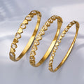 Crystal Heart Hinged Bangles in Gold and Silver Tone view 4