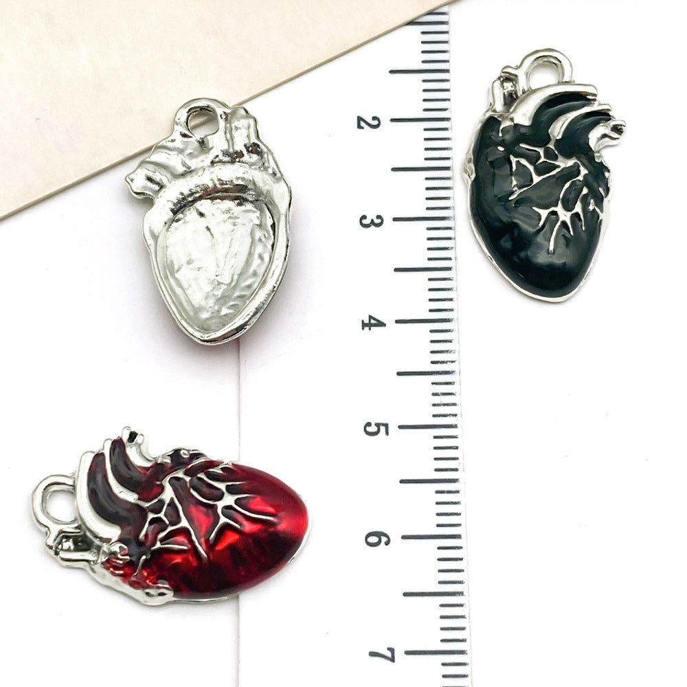 Enamel Zinc Alloy Human Heart Charm Pendant for DIY Necklace Earring Jewelry Accessories