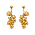 Graduated Metal Ball Cluster Drop Earrings in Polished Gold Tone view 5