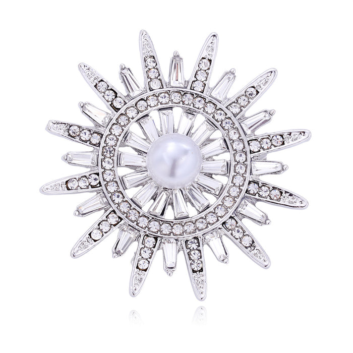 Eight Point Star Openwork Two Designs Metal Brooch Pin