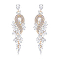 Aqua Green Green Peacock Leaf Tassel Crystal Four Designs Metal Dangle Earrings view 5