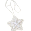 White Faux Pearl Star Charm Pendant Beaded Rope Necklace view 5