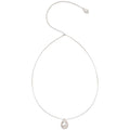 Silver Teardrop Slider Necklace With Polished Metal Tone Details view 5