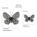 Two Piece Black Crystal Butterfly Brooch Set in Large and Small view 5