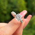 Round Clear Solitaire Ring Side Stones White Gold Rose Gold Sizes 6-10 view 4