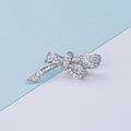 Crystal Bow Brooch In 2 Styles With Polished Metal And Decorative Details view 4