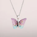 Acrylic Butterfly Pendant Necklace Gold or Silver Chain Styles view 11