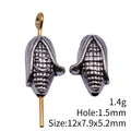 Smiling Corn Small-Hole Bead in Antique Silver Tone view 3