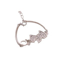 Silver Tone Clear Look Dog Charm Adjustable Bracelet view 5