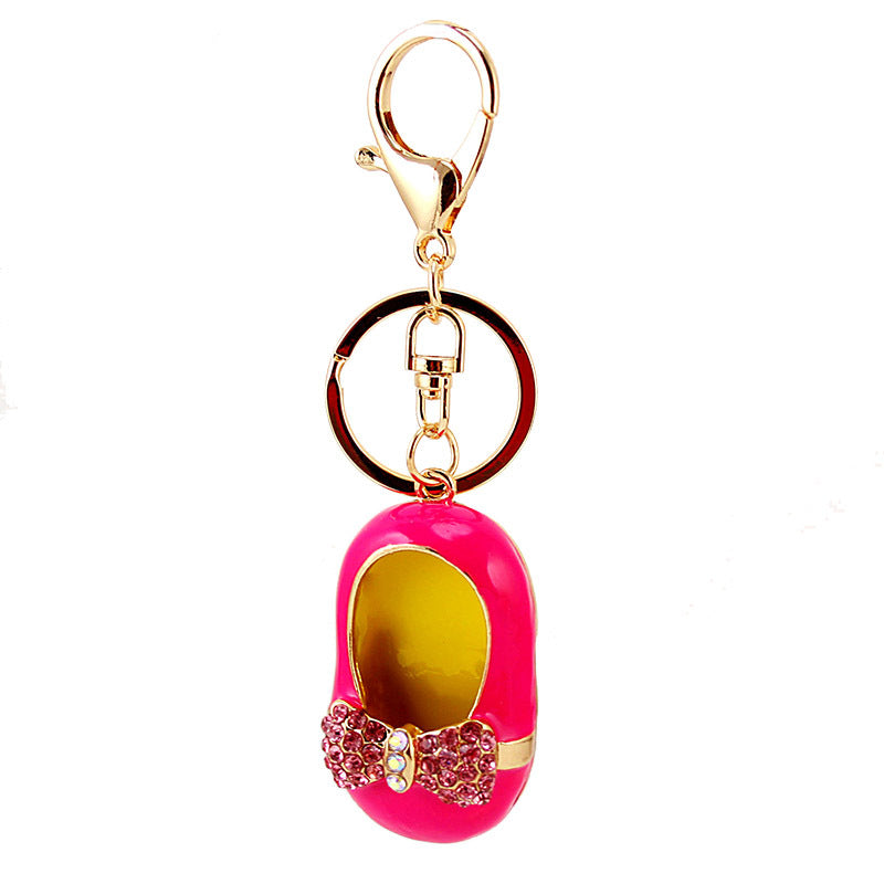 Painted Embroidered Shoe Keychain Bag Charm for Bags and Keys