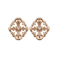 Openwork Quatrefoil Stud Earrings in Gold and Silver view 5