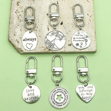 Heart Charm Keychains in 11 Pictured Variations for Bags and Keys