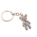 Silver-Tone Rhinestone Bear Keychain with Split Ring and Chain view 5