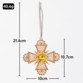 Yellow Rhinestone Tree Cross Pendant Ornament Two Styles view 3
