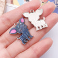 Printed Zinc Alloy Chihuahua Dog Charm Pendants for Earrings Bracelet Necklace Jewelry Making