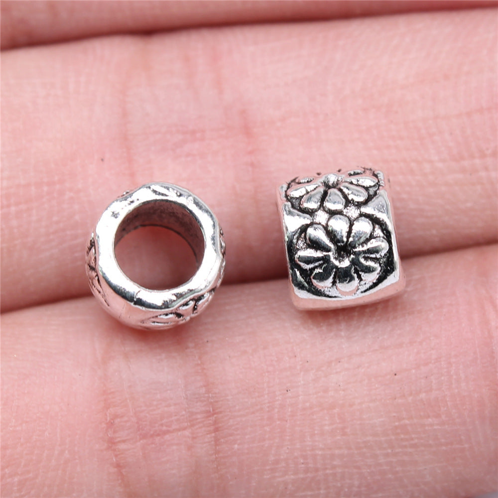 9x9x7mm 1.7g Multicolor Zinc Alloy Flower Large Hole Loose Metal Beads for Bracelet Necklace DIY Jewelry