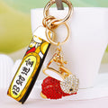 Jeweled Rabbit Keychains in Five Colors with Fortune Strap Options view 7