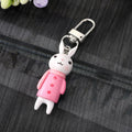 Rabbit Cat and Giraffe Animal Figure Keychains in Five Designs view 6