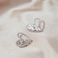 Gold Open Heart Crystal Look Delicate Stud Earrings view 4