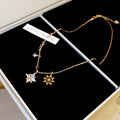 Rose Gold Tone Double Star Pendant Necklace With Fine Chain view 6