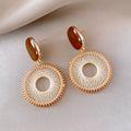 Woven Circle Drop Earrings In Nine Color And Back Styles view 12