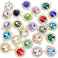 Round Crystal Halo Metal Jewelry Charms, 24 Colorways view 4