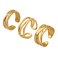 Multi Band Cross Wrap Open Rings Gold And Steel Tone Styles view 5