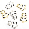 Black and White Enamel Panda Charms in Gold and Silver Tones view 5