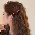 Red Velvet Horse Gold Charm BB Hair Clip Single Piece view 1