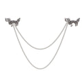 Silver Tone Dragon Crystal Metal Brooch Pin for Jackets and Lapels view 1
