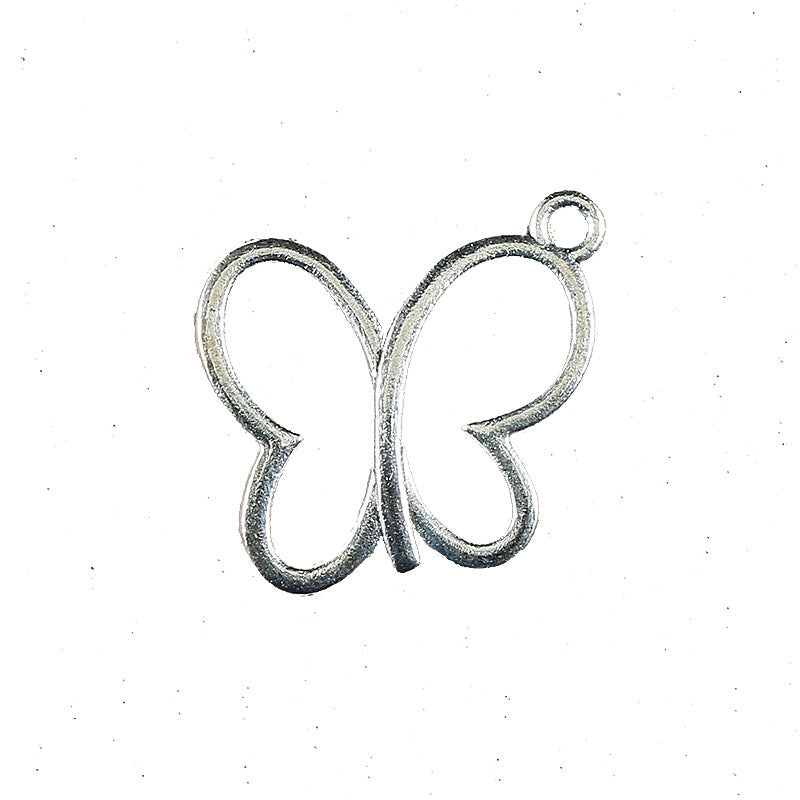 Hollow Alloy Butterfly Charm Pendant, 18x16mm