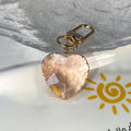 Large Faceted Translucent Heart Clip Keychains in Six Colors view 7