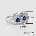 White Gold Blue Openwork Micro Pavé Multi Stone Ring view 4