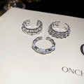 Silver Gold Rhinestone Open Ring Sets Three Five Piece view 6