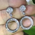 Crystal Open Circle Drop Stud Earrings With Clear Stone Accents view 4