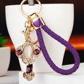 Jeweled Moonstone Ruyi Keychains with Braided and Bare Wrist Loops view 12