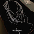 Silver Multi-Strand Layered Chain Necklace Single Style view 2