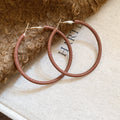 Leather Wrapped Oversized Round Hoop Earrings Jewelry Accessory view 6