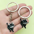 Black Cat Knife Metal Keychains, Split Ring And Lobster Clasp Styles view 2