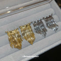 Crystal Chain Fringe Stud Earrings Decorative Jewelry view 4