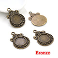 Floral Rim Round Bezel Pendant Trays in Two Antique Finishes view 3