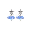 Silver Star Crystal Look Cube Cluster Dangle Stud Earrings view 5