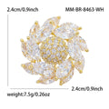 Marquise Crystal Pinwheel Flower Brooch in Six Colors view 7