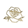 Yellow Gold Tone Camellia Openwork Metal Brooch Pin view 1