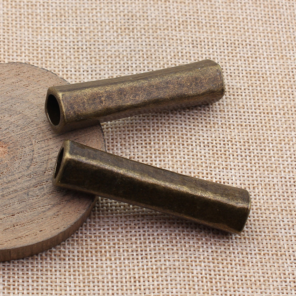 58x14x13mm 20.3g Antique Bronze Zinc Alloy Tube Spacer Dreadlock Beads for Hair Jewelry Making